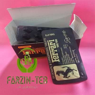 قرص فراری مشکی اصل 100 میلی‌گرم ورقه‌ای برای بهبود نعوظ مردان